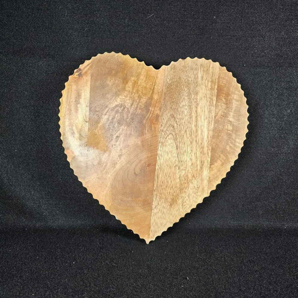 Love & Cupcakes Wooden Heart Shaped Lazy Susan Farmhouse